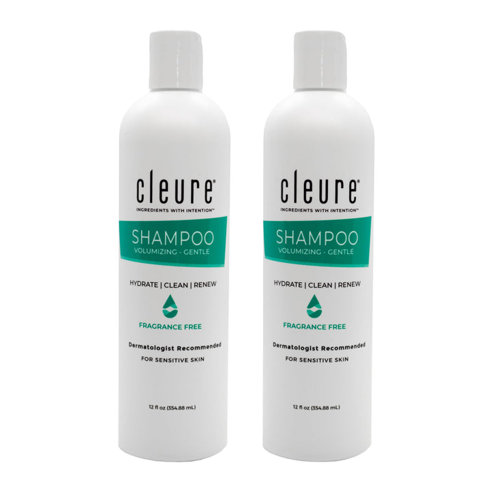 Cleure front packaging showing bottle and clear branding for gentle volume