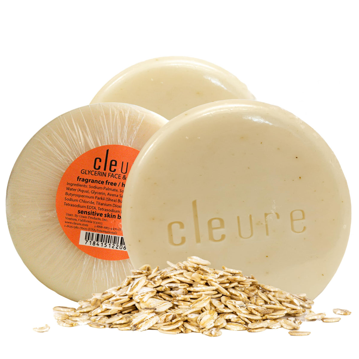 Cleure front packaging showing three bars and product benefits