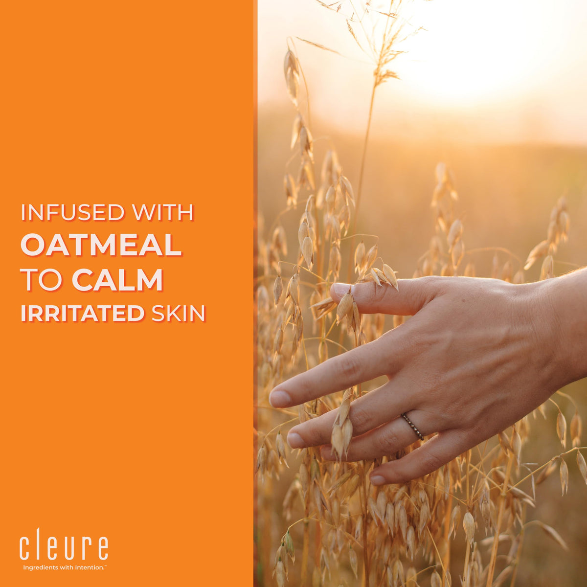 Cleure label showing clean-ingredient list and fragrance-free claim
