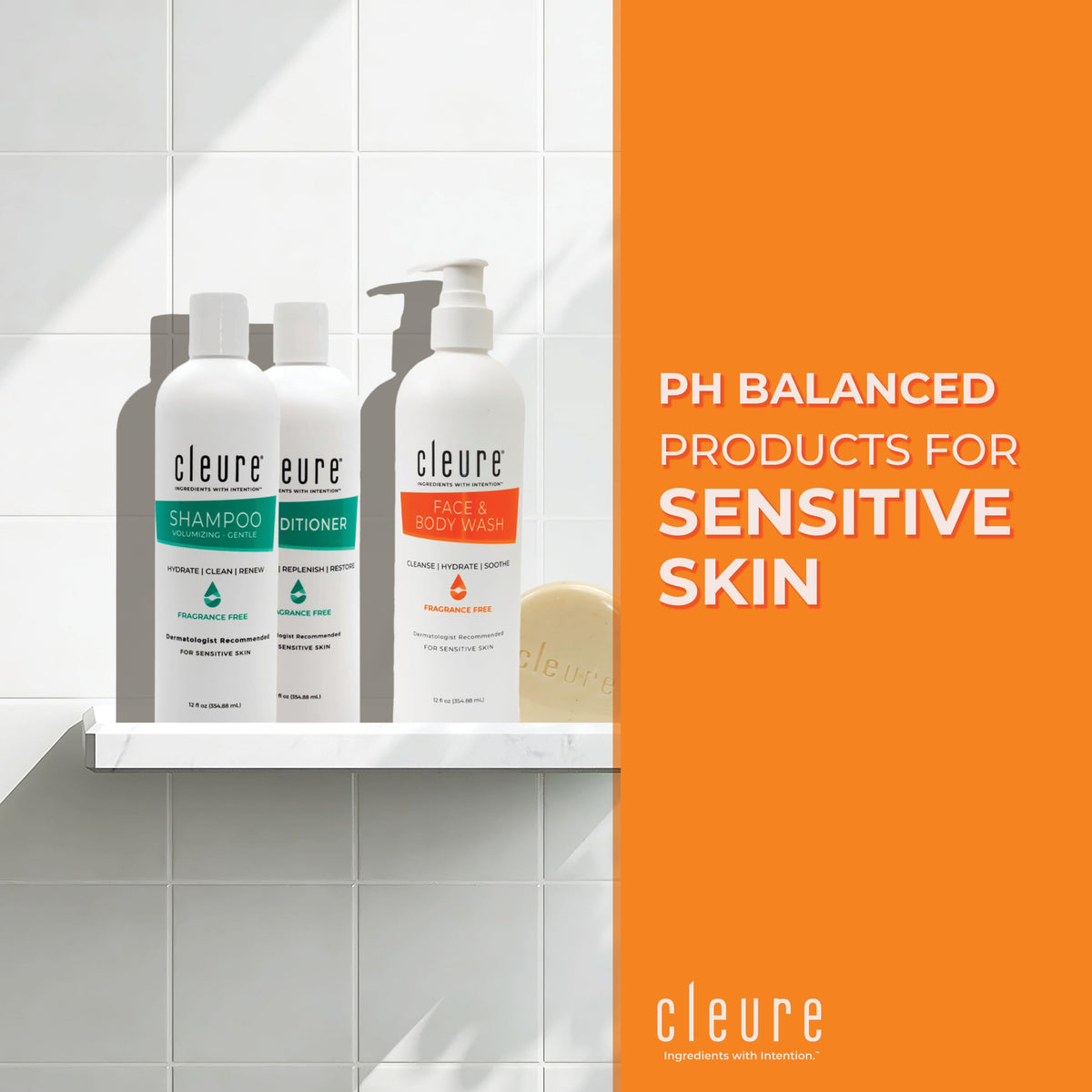 Cleure pump dispensing shampoo with visible lather for easy use