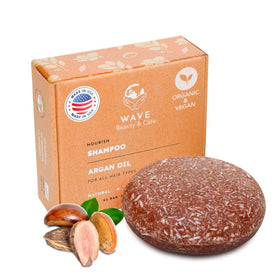 Clever Yoga front view of shampoo bar showing clean compact shape and branding