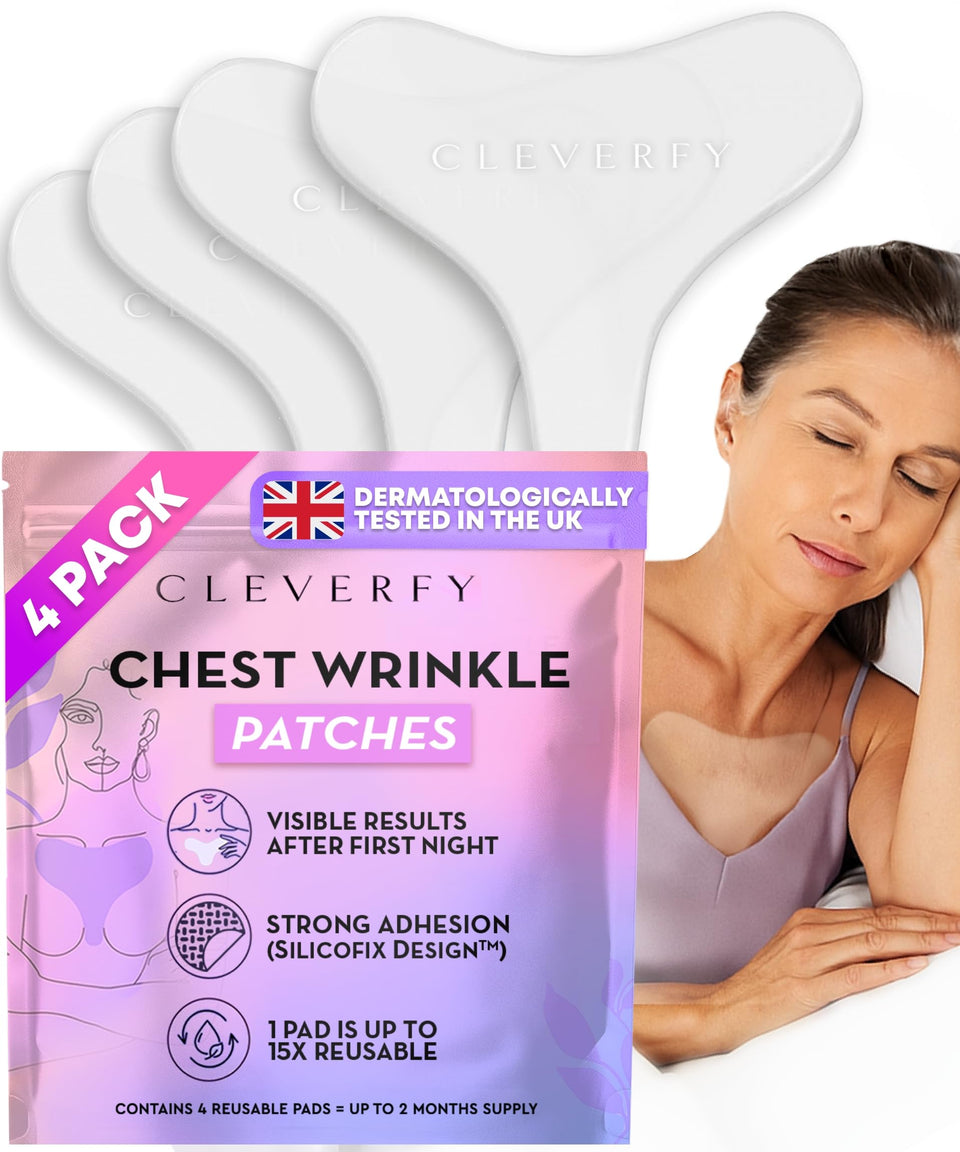 CLEVERFY front packaging showing reusable chest wrinkle patches for protection