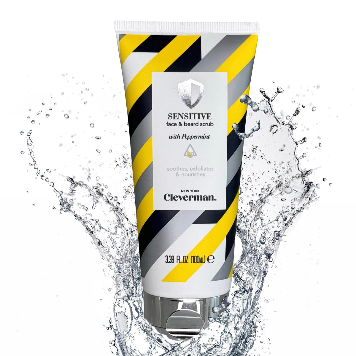 CLEVERMAN front packaging showing scrub tube and benefits