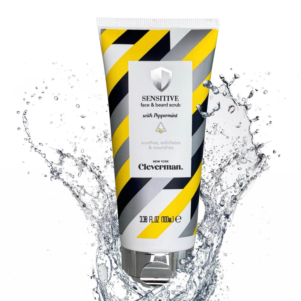 CLEVERMAN front packaging showing scrub tube and benefits