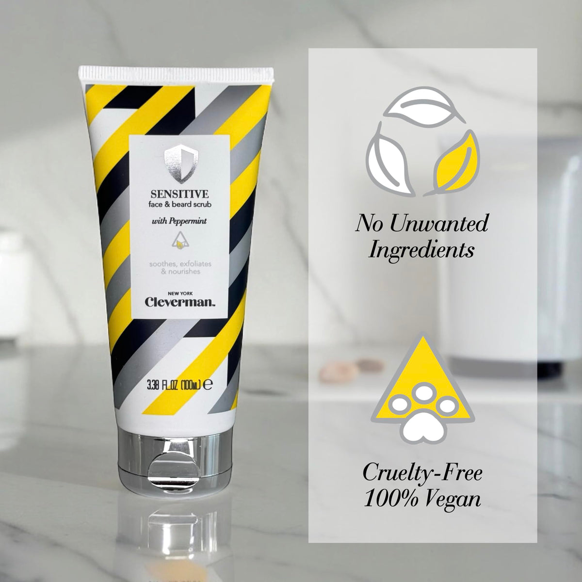 CLEVERMAN lifestyle shot on bathroom shelf suggesting everyday grooming