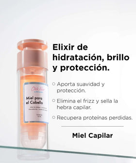 Click Hair finished dry hair showing mirror-like shine and sealed ends benefit