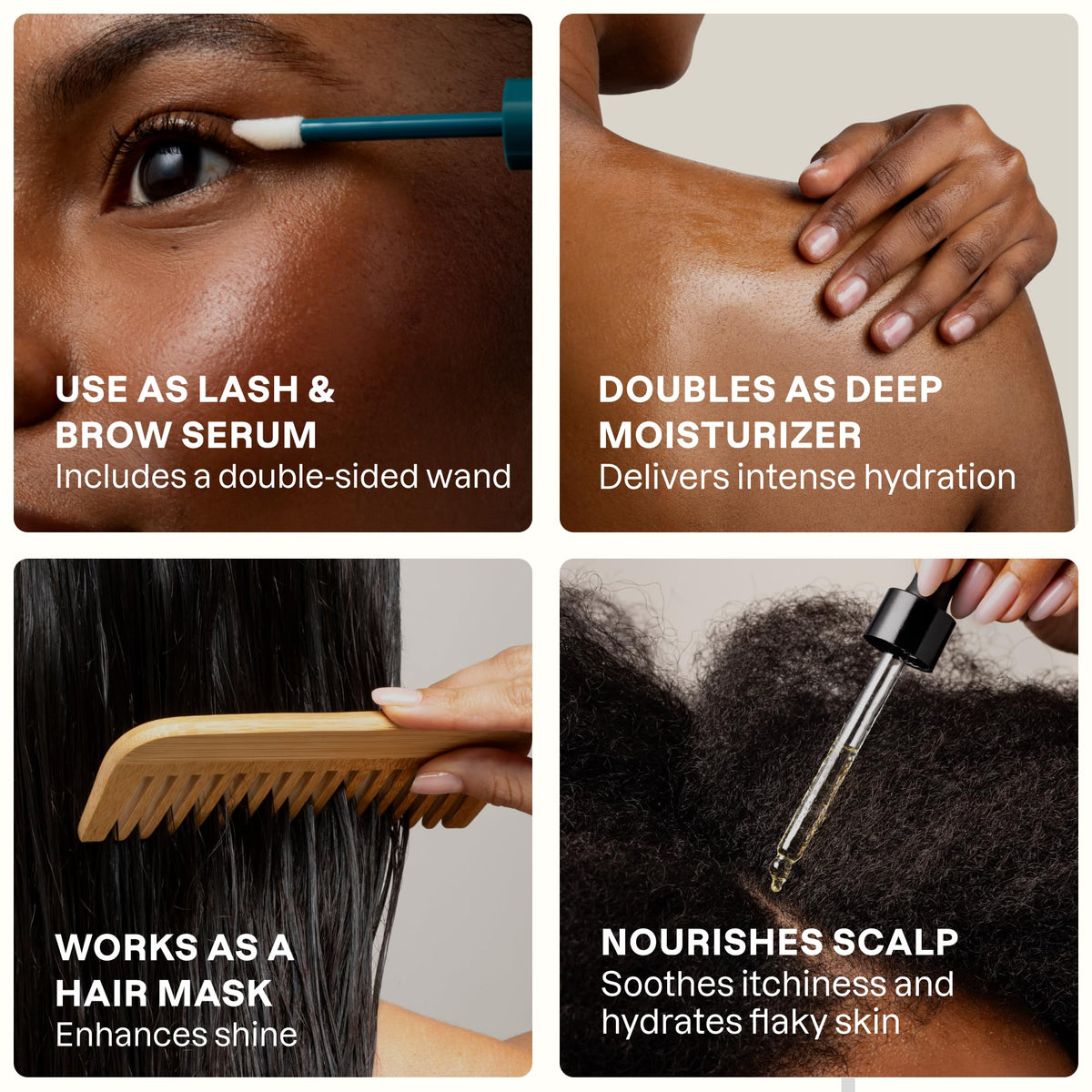 Cliganic application on eyelashes with wand for targeted grooming