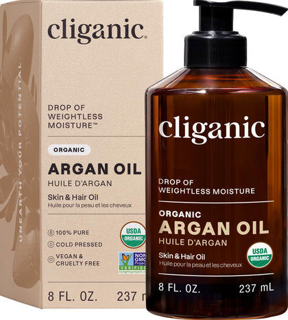 Cliganic front bottle showing clean packaging and organic benefit