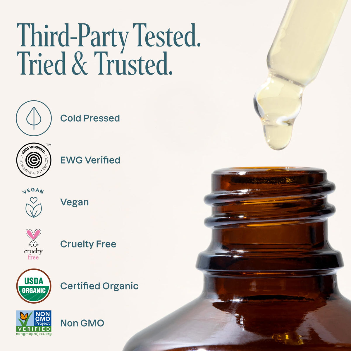 Hand holding Cliganic bottle to show size and travel-friendly convenience benefit