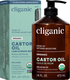 Cliganic bottle front packaging showing organic label and benefits