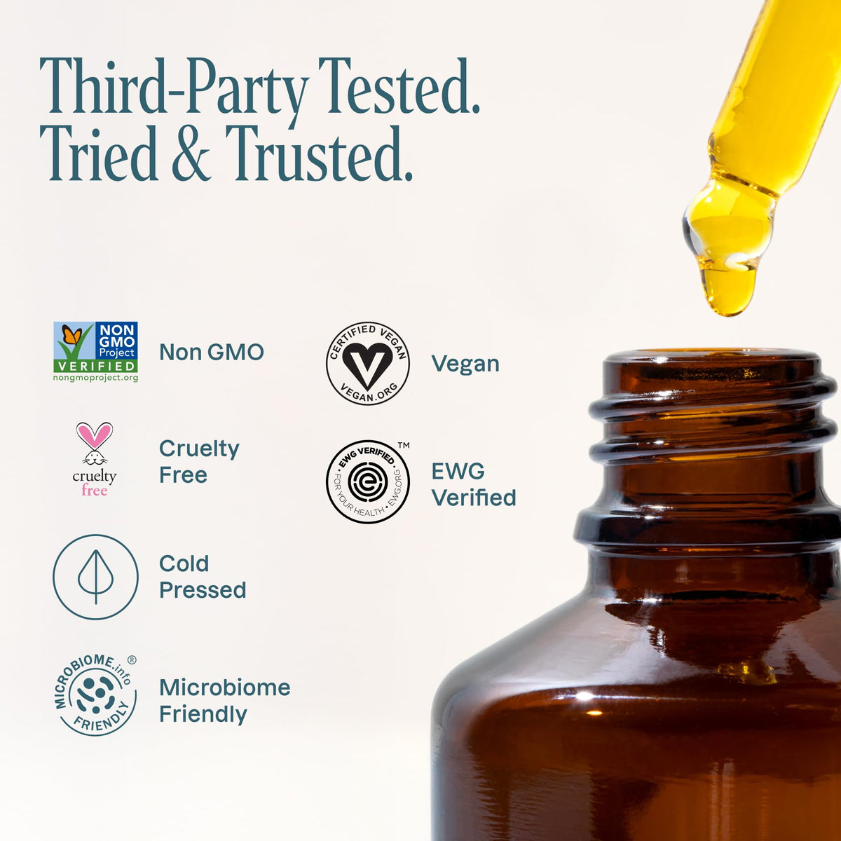 Cliganic jojoba oil label detail highlighting cold-pressed and non-GMO