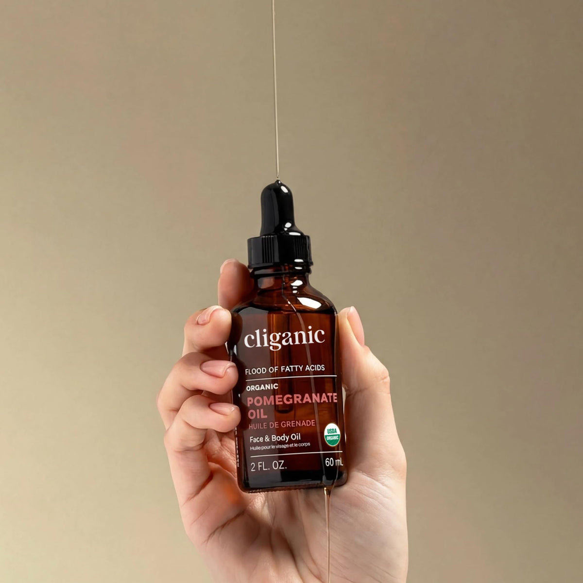 Cliganic bottle on bathroom shelf in lifestyle setting showing daily routine benefit