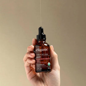 Cliganic bottle on bathroom shelf in lifestyle setting showing daily routine benefit