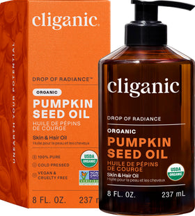 Cliganic bottle front packaging showing organic label and purity benefits