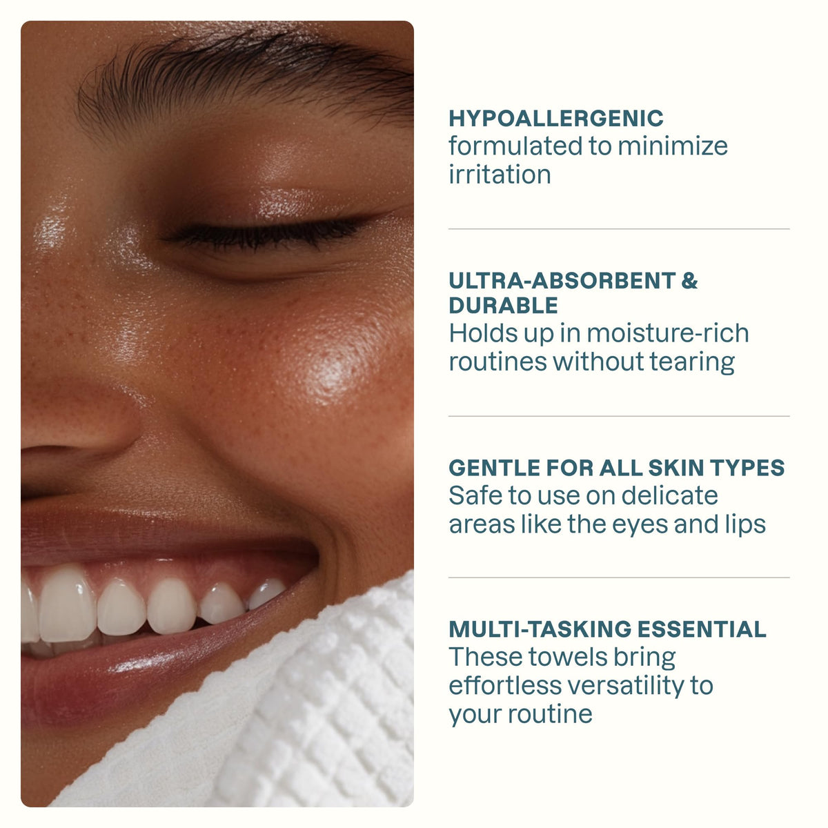 Cliganic towel removing makeup gently for hygienic and effective cleansing