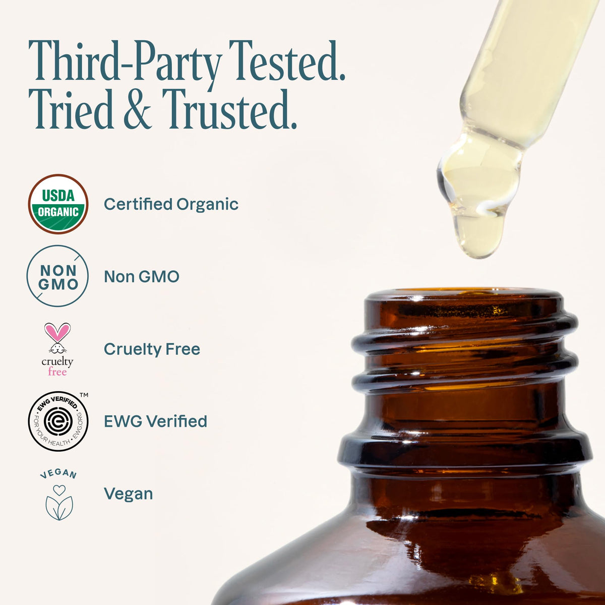 Cliganic ingredient label closeup showing organic certification and purity benefit