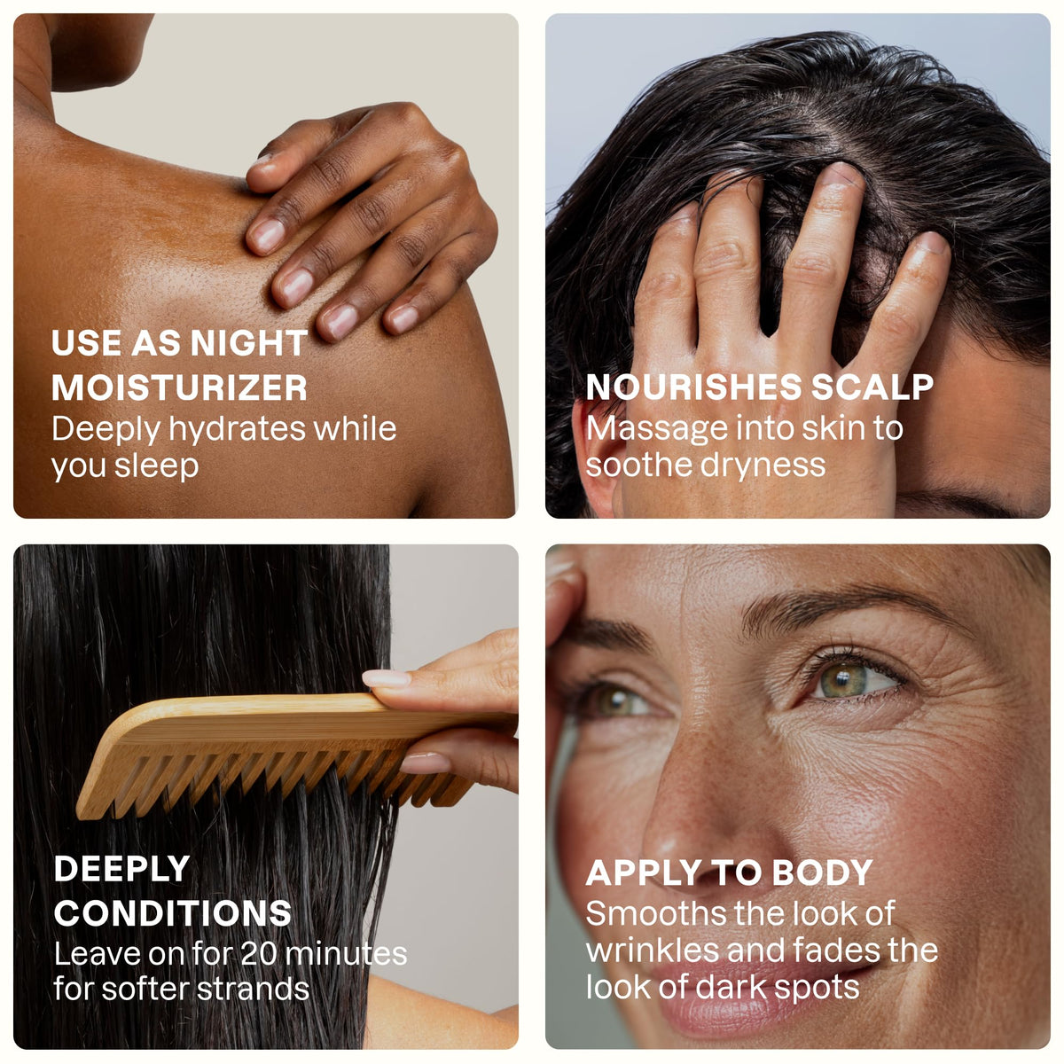 Cliganic oil applied to skin to hydrate and improve appearance