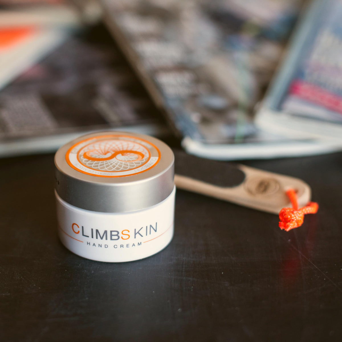 Climbskin in use at an outdoor climbing crag showing performance-friendly care