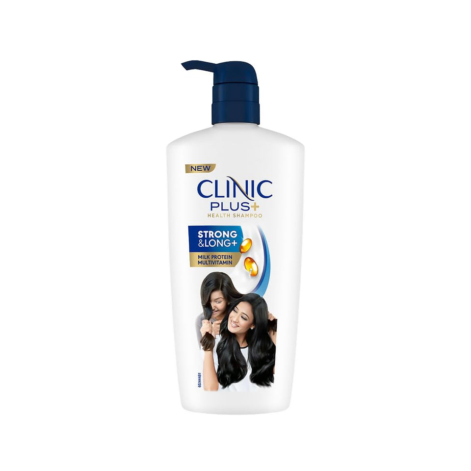 Clinic Plus front packaging showing bottle and benefits