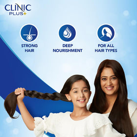 Clinic Plus shampoo lather texture showing gentle cleansing