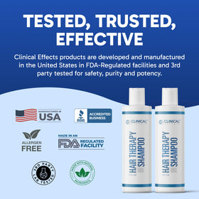 Clinical Effects product on bathroom shelf in lifestyle setting, suggesting daily use