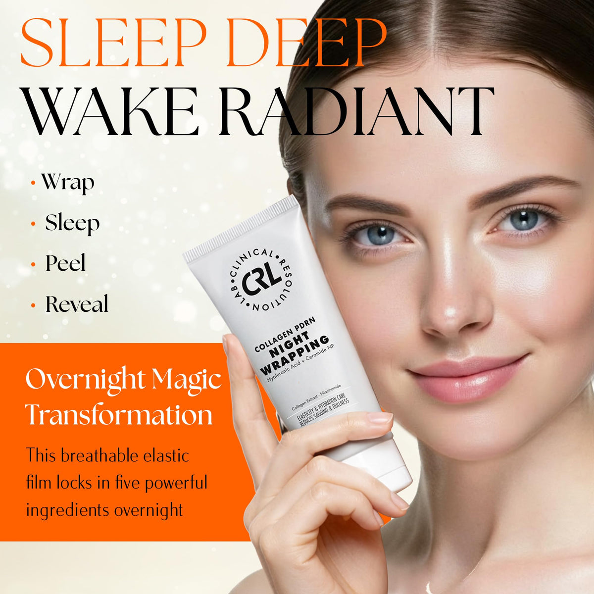 Clinical Resolution film applied on face demonstrating comfortable overnight wear