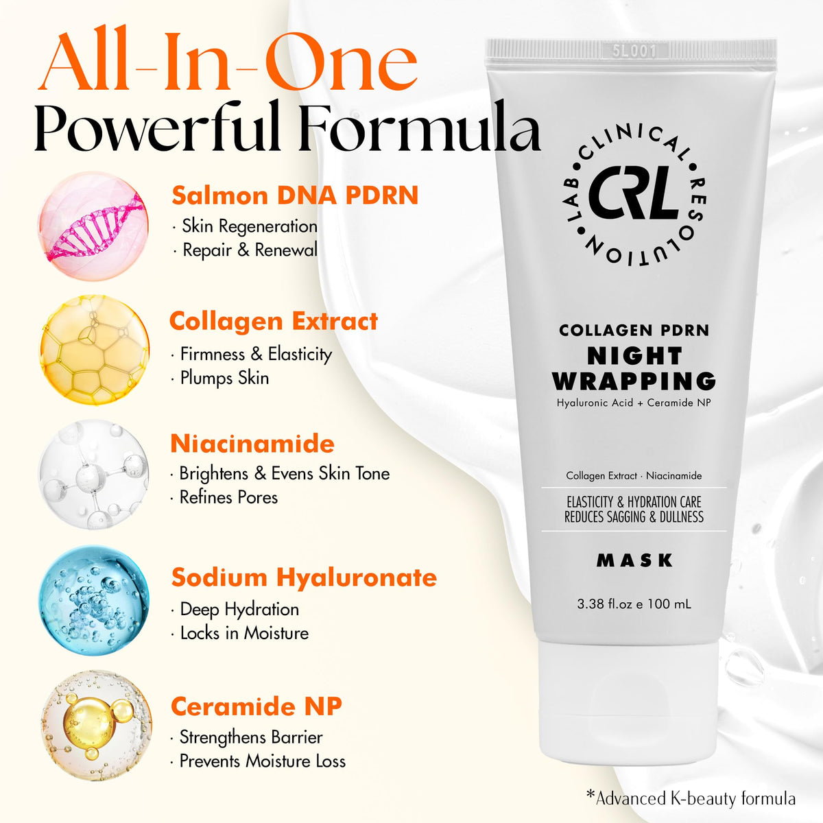 Clinical Resolution peeling off mask in morning for easy, residue-free removal