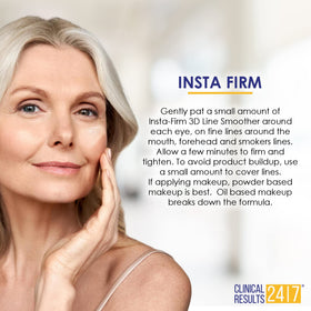 Clinical Results 24|7 Insta-Firm applied under-eye showing reduced puffiness benefit
