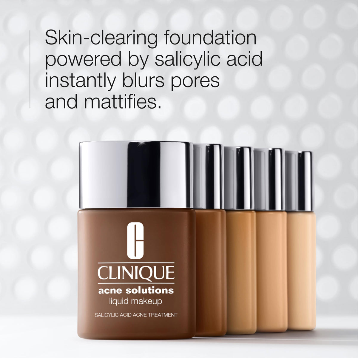 Clinique pump dispensing foundation emphasizing hygienic, controlled application benefit