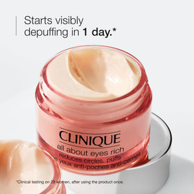 Clinique cream being applied on hand demonstrating smooth application