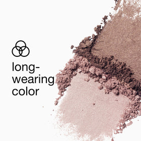 Clinique application swatch on eyelid showing blended neutral tones — natural definition