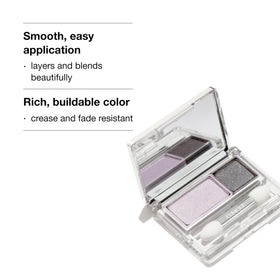 Clinique close-up of silky shadow texture — smooth, blendable application benefit