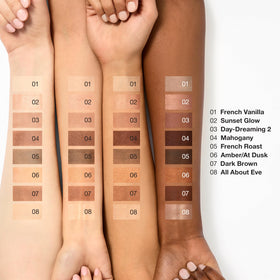 Clinique open palette with mirror showing eight shades for versatile looks