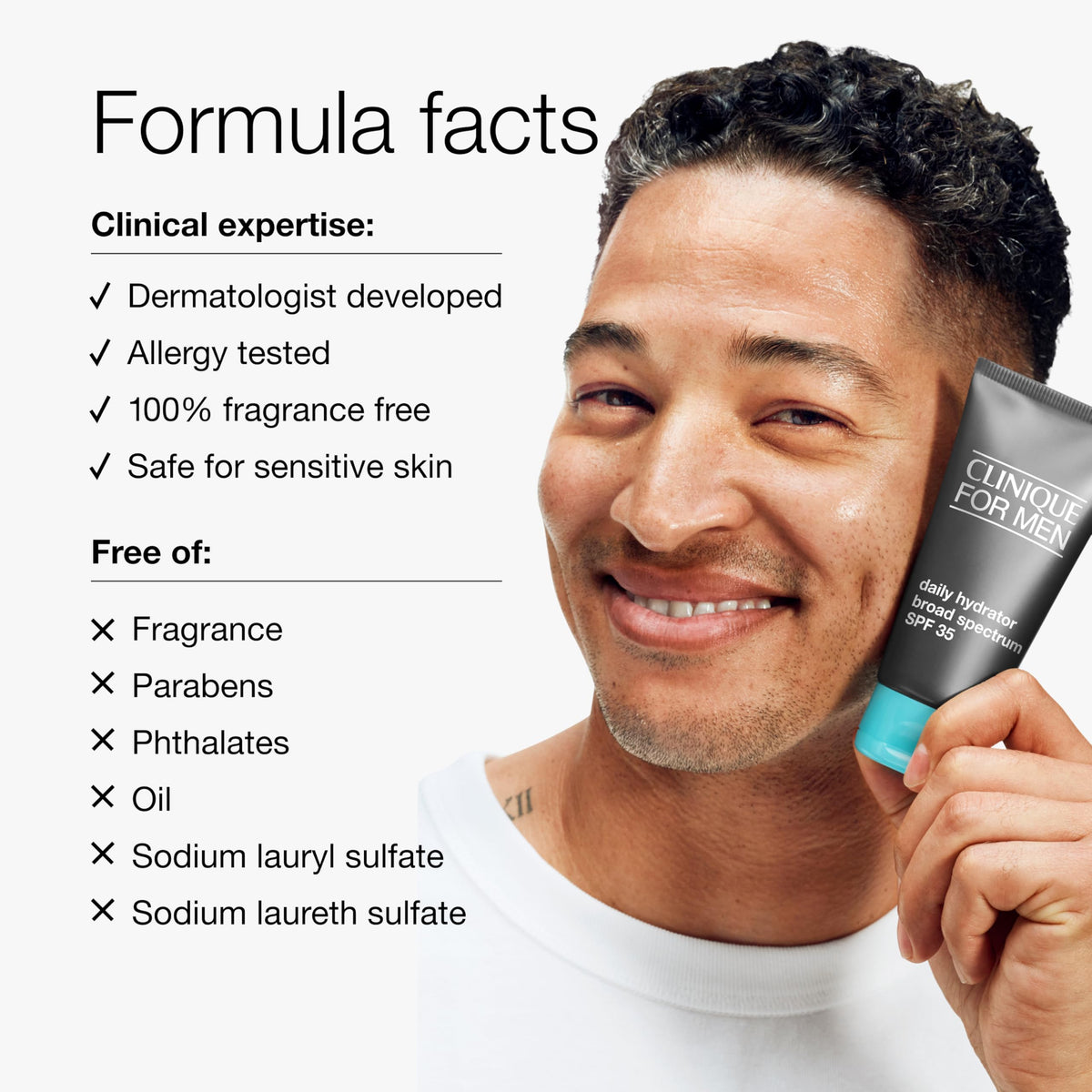Clinique application on face demonstrating even coverage and protection