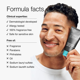 Clinique application on face demonstrating even coverage and protection