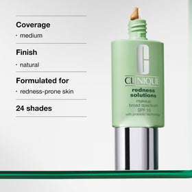Clinique applied with a damp sponge demonstrating natural, even coverage