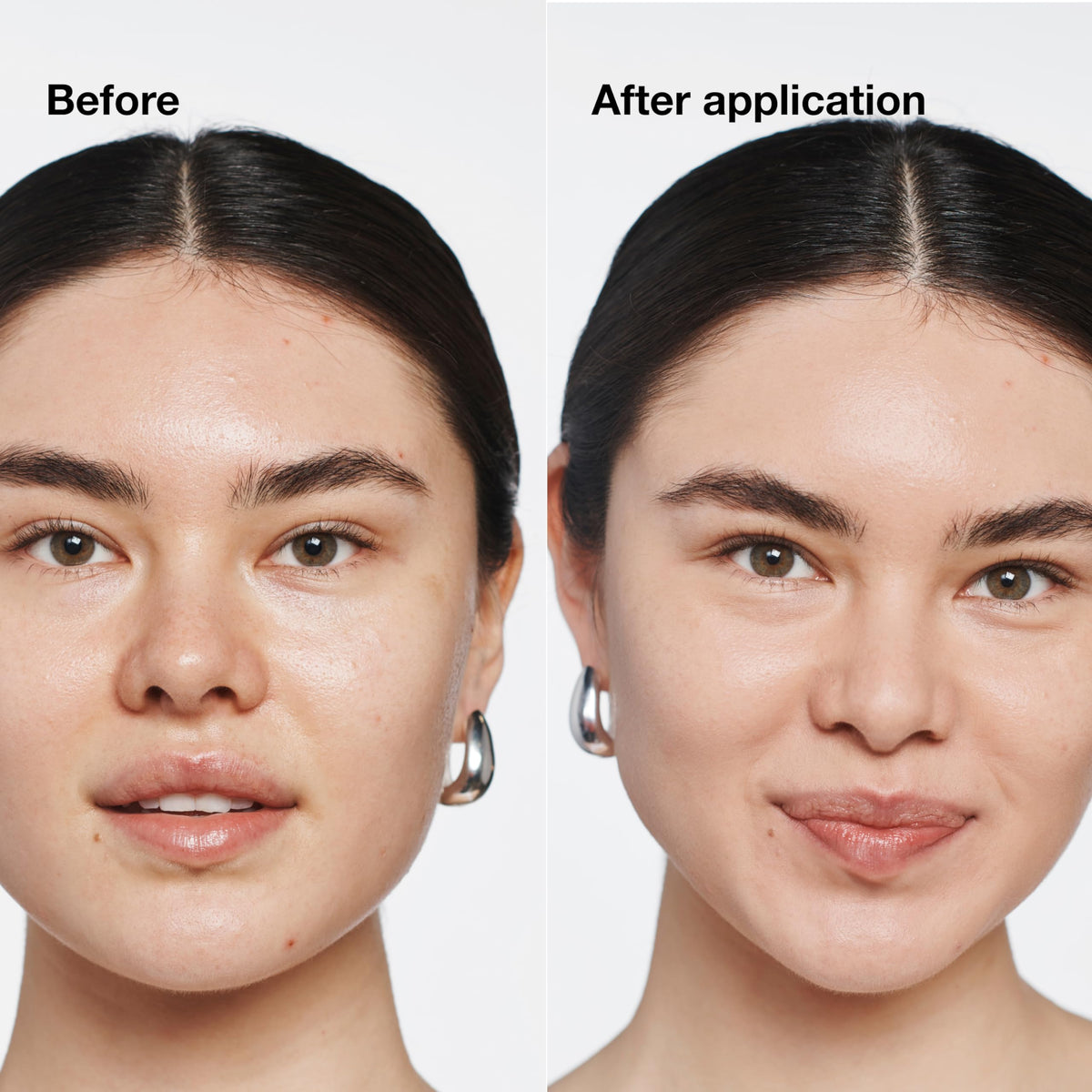 Clinique foundation being blended with a makeup sponge for seamless coverage benefit