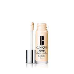 Clinique front packaging showing bottle and shade name, clear product ID benefit