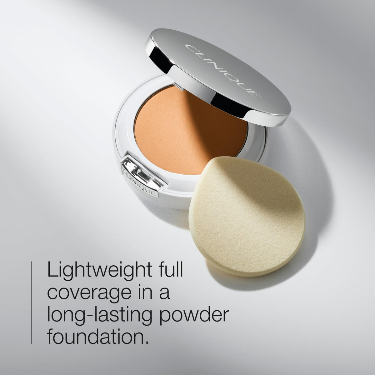 Clinique powder surface close-up highlighting fine texture and smooth application