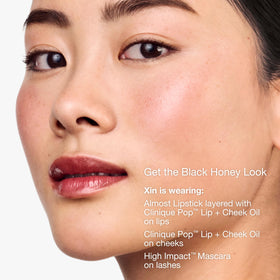 Clinique size comparison shows Black Honey tube scale for travel-friendly convenience