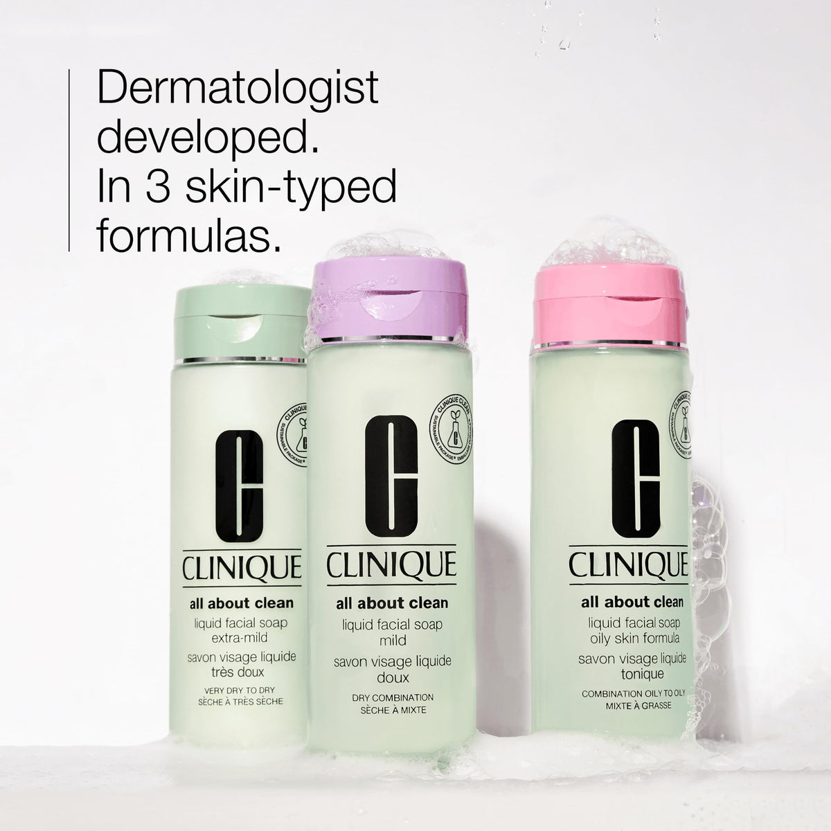 Clinique bottle on bathroom shelf in lifestyle scene showing daily use appeal