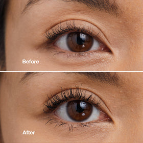 Clinique application on model applying to lower lashes for subtle enhancement