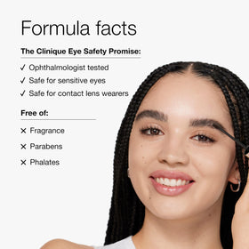 Clinique brow gel applied on model demonstrating buildable color and hold