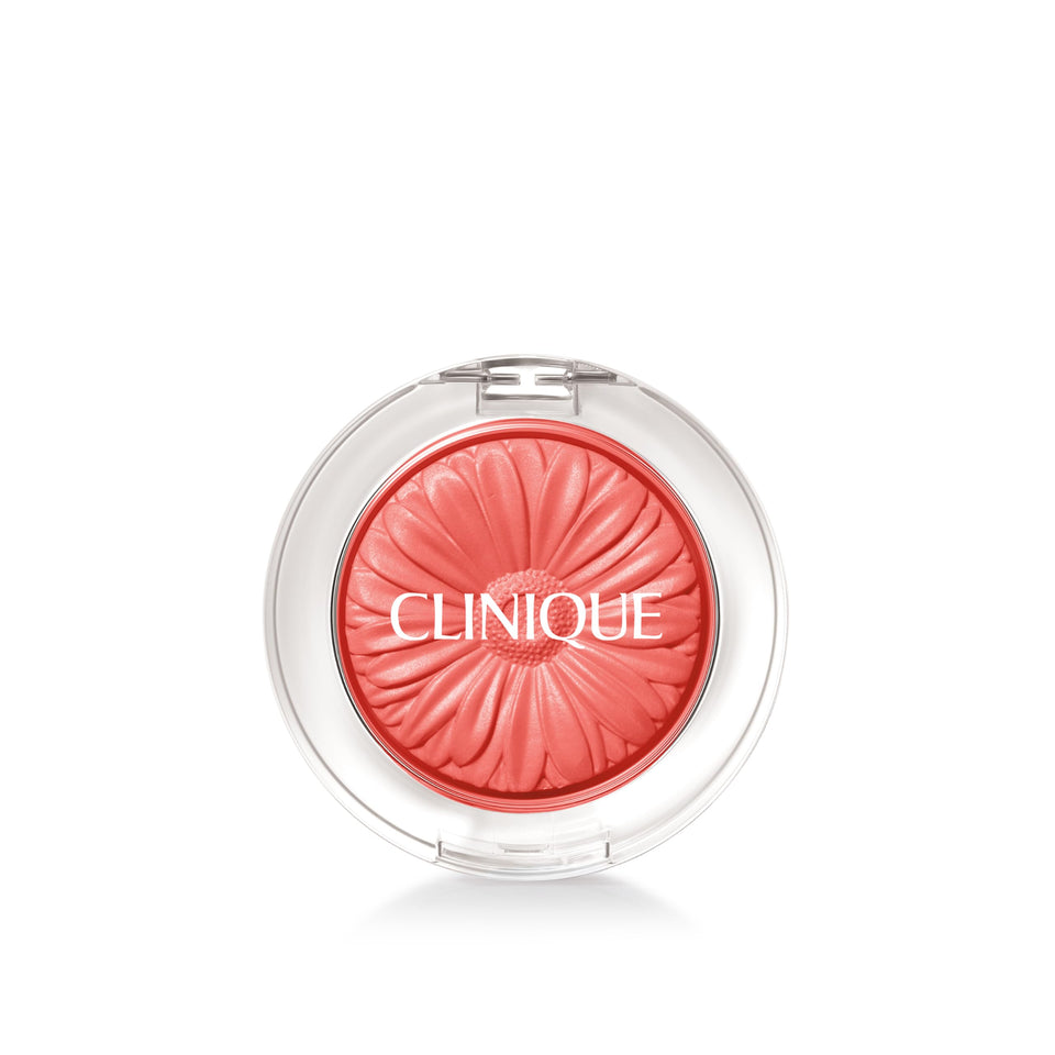 Clinique front compact showing Peach Pop shade and clean packaging benefit