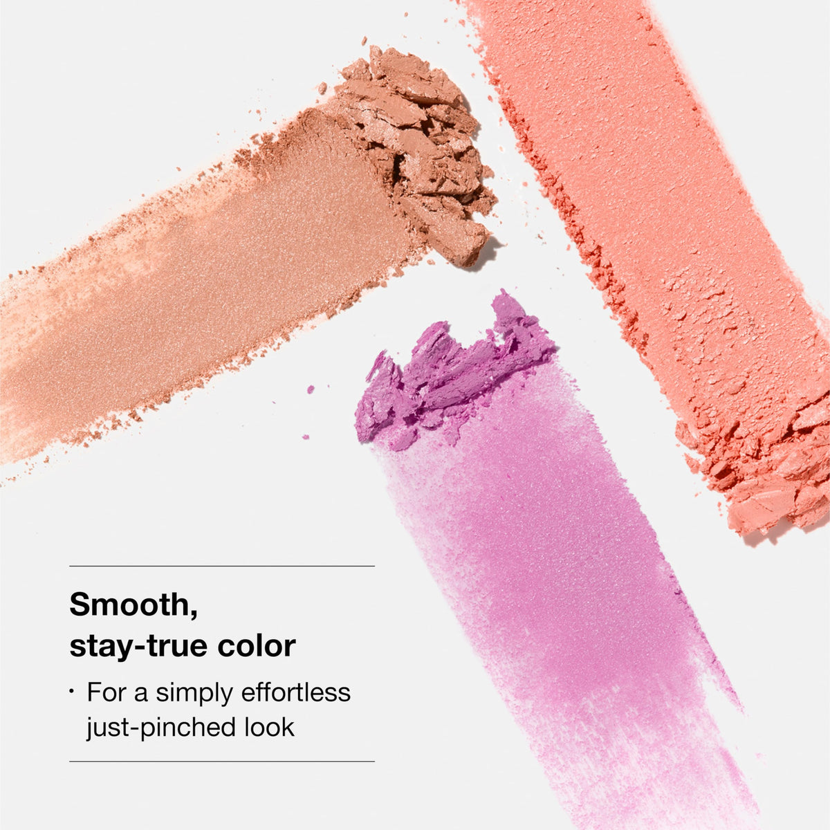 Clinique Cheek Pop side swatch on skin showing true-to-tone payoff
