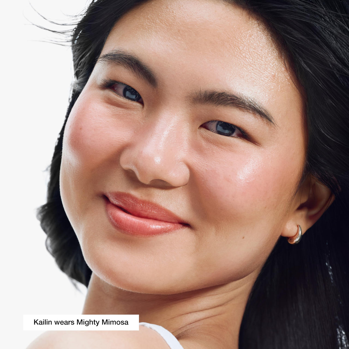 Clinique Chubby Stick applied on lips showing natural-looking, glossy tint