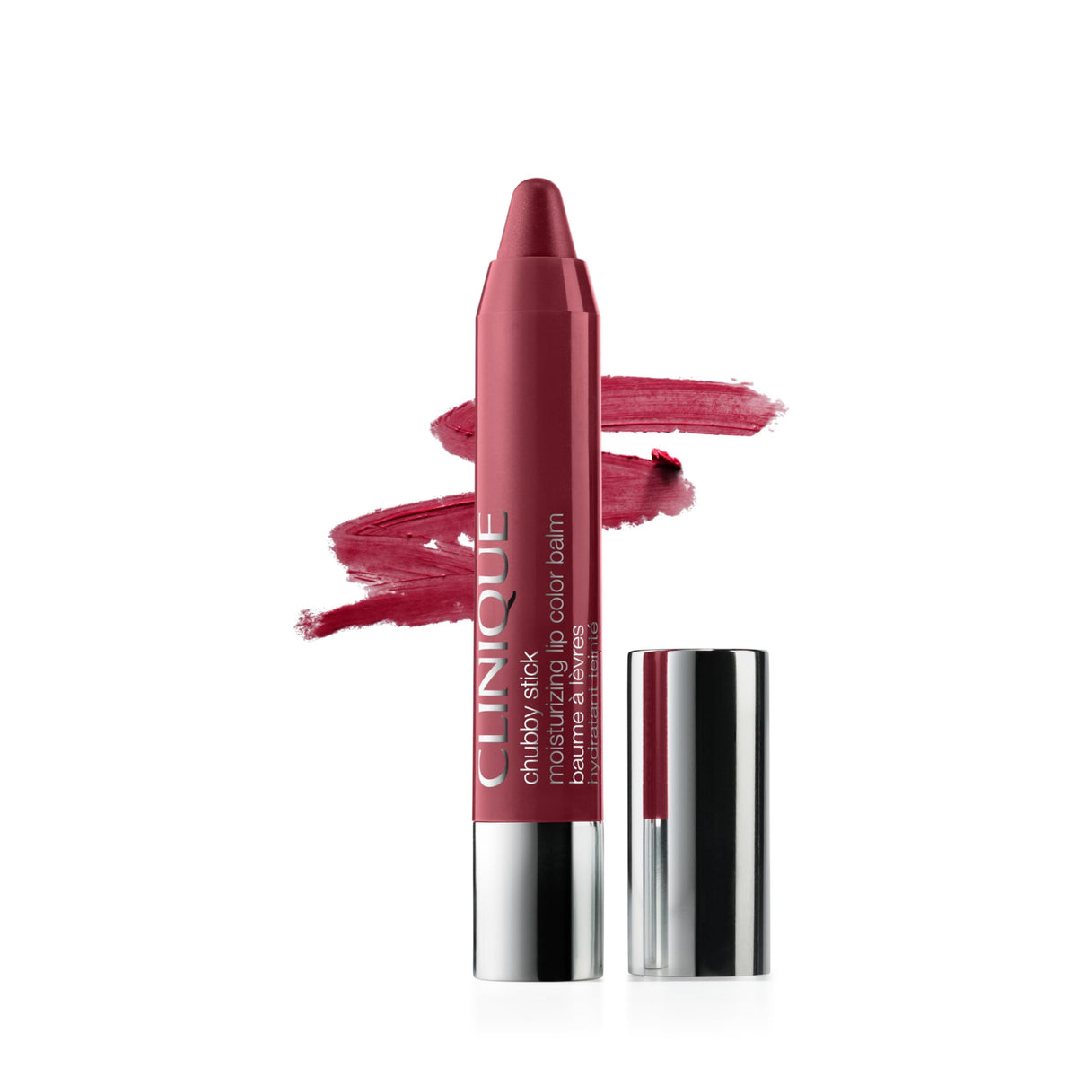 Clinique chubby stick front packaging showing berry shade and benefits