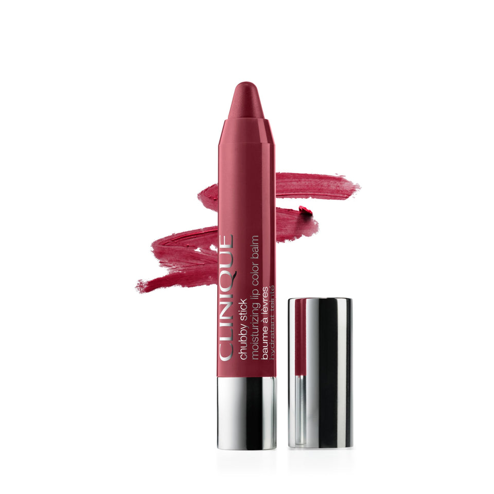 Clinique chubby stick front packaging showing berry shade and benefits