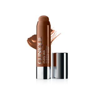 Clinique front view of Chubby Stick showing packaging and benefit of easy application
