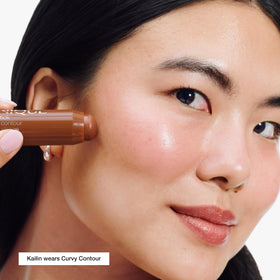 Clinique swatch of Chubby Stick on skin showing buildable, natural-looking depth